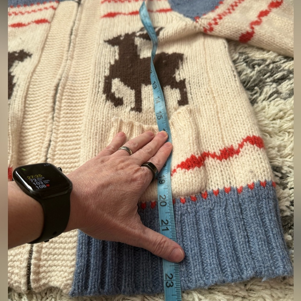 THE GREAT- The Reindeer Shawl Collar Full Zip Sweater Lambswool XS oversized - Picture 8 of 14